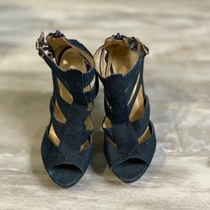 Forever 21 denim heels. Size 6 in women